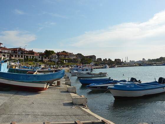 Fischerboote in Nessebar, Bulgarien