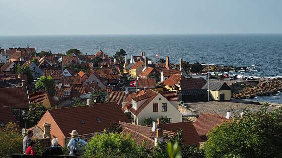 Stadtbild von Rönne auf Bornholm in Dänemark