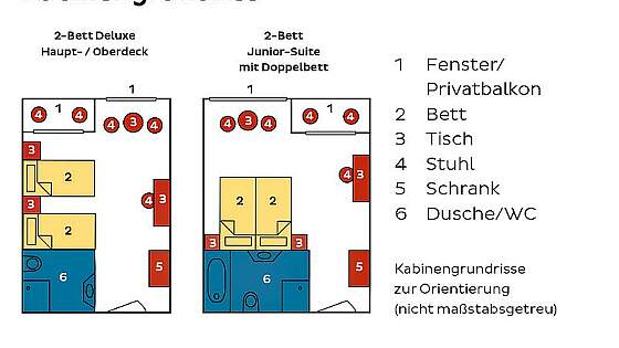 MS Mekong Prestige 2: Kabinengrundiss