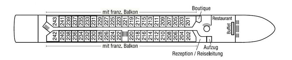 MS Alina: Deckplan Saturndeck