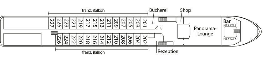 MS Swiss Crystal: Deckplan Rubindeck