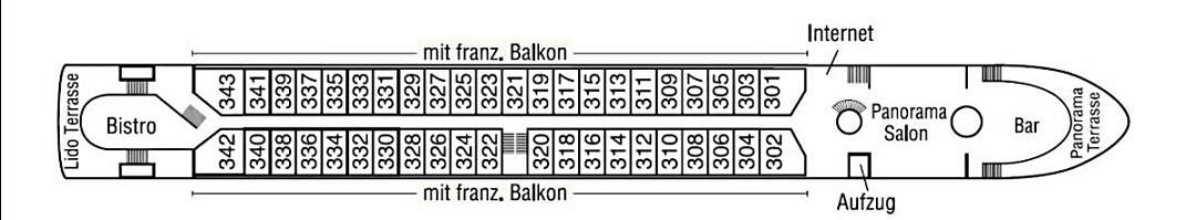 MS Amelia: Deckplan Oriondeck