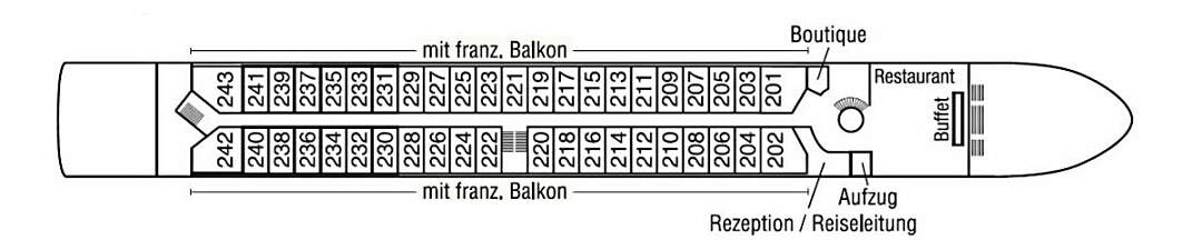 MS Amelia: Deckplan Saturndeck