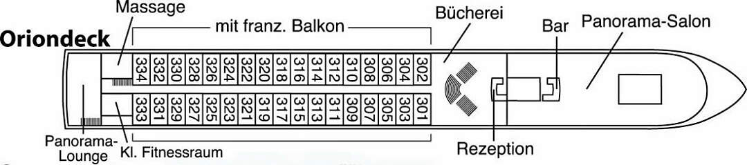 MS Ariana: Deckplan Oriondeck