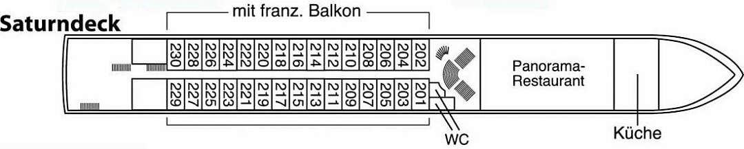 MS Ariana: Deckplan Saturndeck