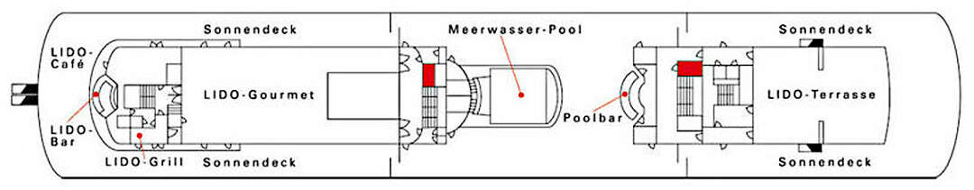 Deckplan MS Deutschland: Lido-Deck, Deck 9