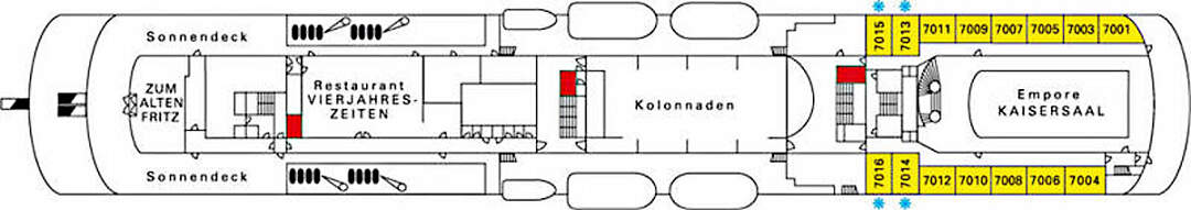 Deckplan MS Deutschland: Kommodore-Deck, Deck 7