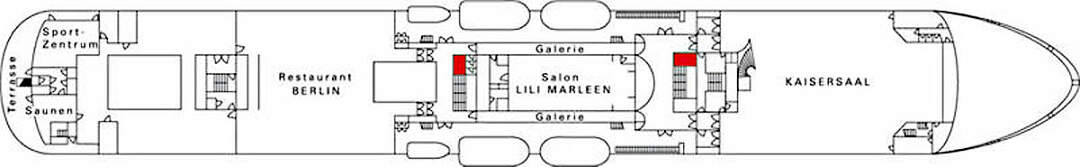 Deckplan MS Deutschland: Deutschland-Deck, Deck 6