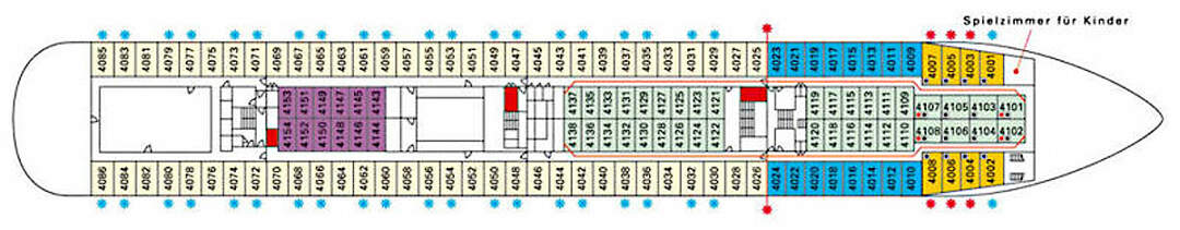 Deckplan MS Deutschland: Steuermann-Deck, Deck 4