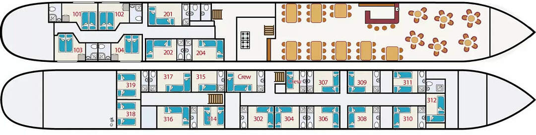 MS Fluvius Deckplan