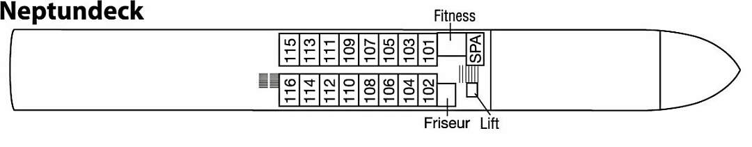 MS Anesha: Deckplan Neptundeck