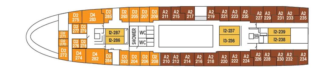 Deck B - MS Nordstjernen