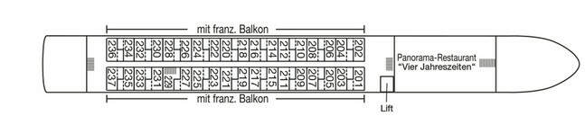 MS Asara: Deckplan Saturndeck