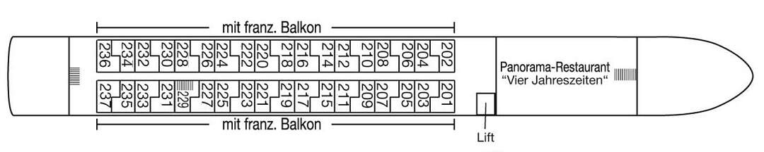 MS Alena: Deckplan Saturndeck