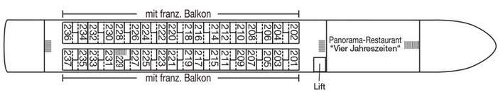 MS Andrea: Deckplan Saturndeck