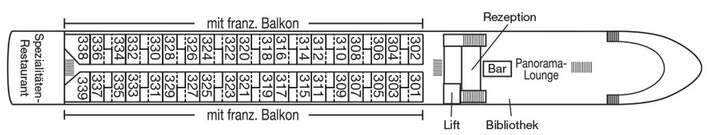 MS Andrea: Deckplan Oriondeck