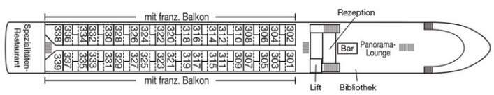 MS Antonia: Deckplan Oriondeck