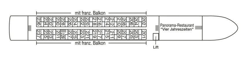 MS Alisa: Deckplan Saturndeck