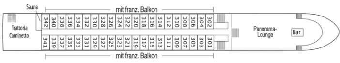 MS Amina: Deckplan Oriondeck