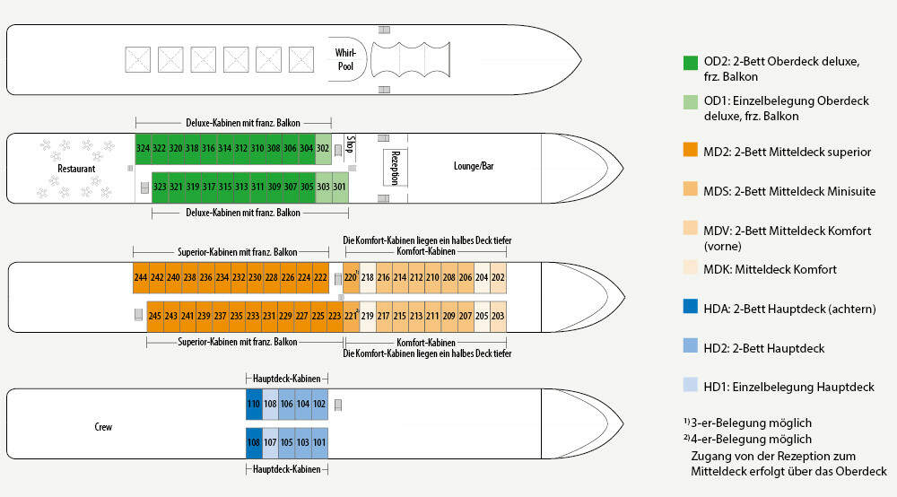 MS VistaLilea: Deckplan 