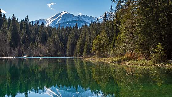 Schweiz, Graubünden: Crestasee und Alpen