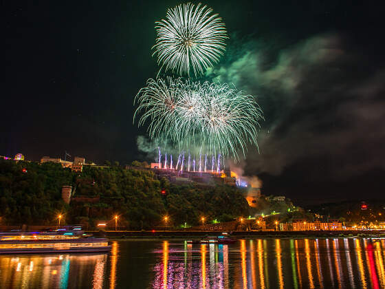 Rhein in Flammen in Koblenz vor der Festung