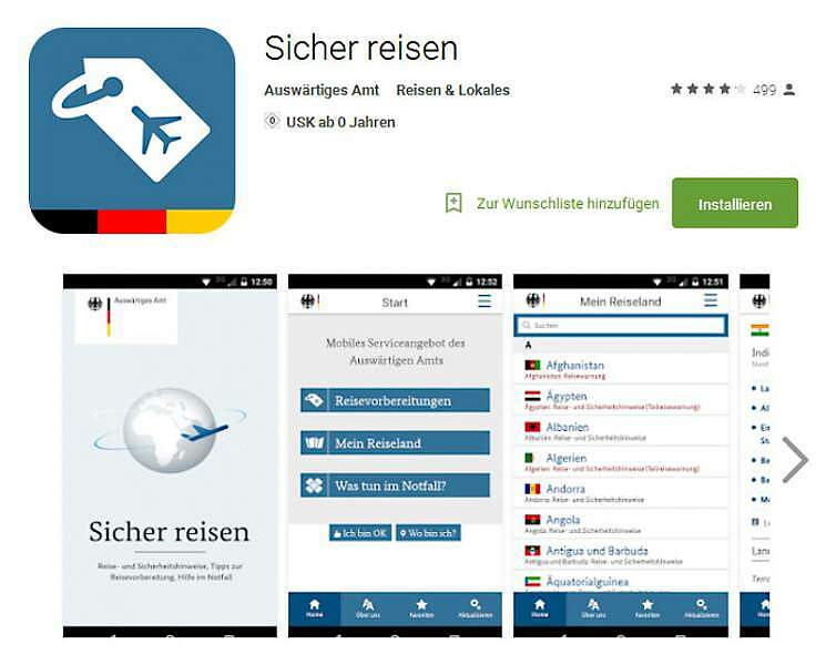 Wichtige Apps für Ihre Reise