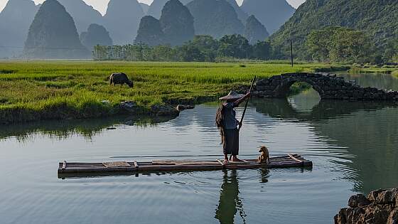 auf dem Li-Fluss in Guilin, China