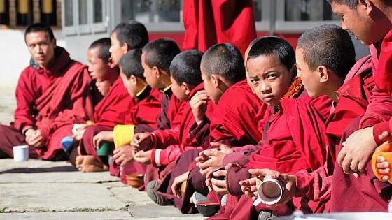 Mönche in Bhutan
