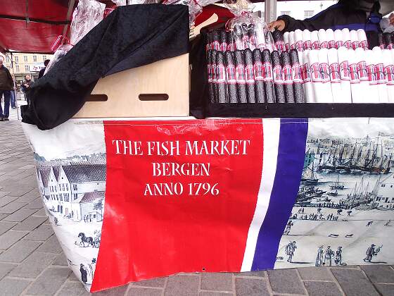 alter Fischmarkt in Bergen, Norwegen