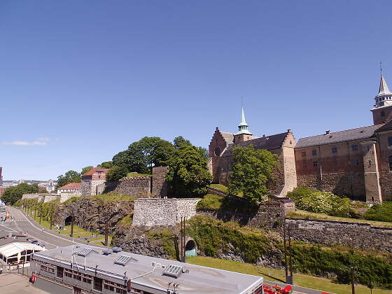 Burgmauer der Festung Akershus in Oslo