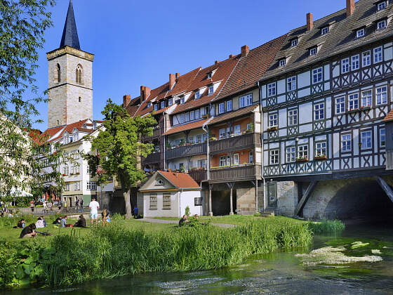 Erfurt: Blick auf die Krämerbrücke