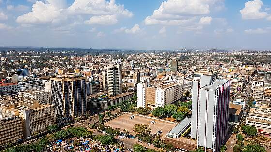 Blick auf Nairobi, Kenia