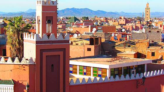Minarett in Marrakesch, Marokko