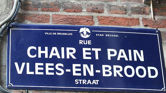 Straßenschild in Brüssel, Belgien