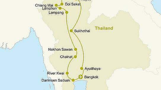 Routenkarte Rundreise Der Zauber Thailand