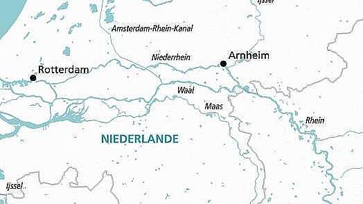 Routenkarte Silvesterreise - MS Rhein Prinzessin