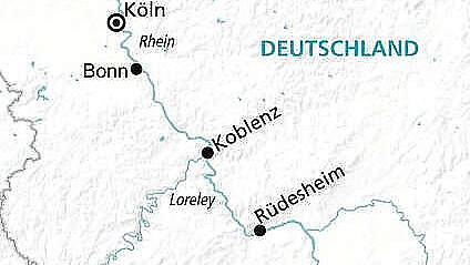 Route Weihnachtsmärkte am Rhein - Adventskreuzfahrt mit MS Amelia