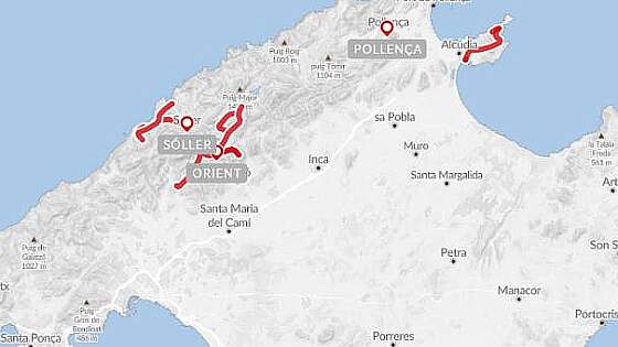 Routenkarte Mallorca Finca-Wandern