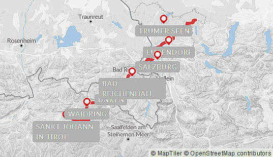 Routenkarte Wanderreise Pilgern in Salzburg & Tirol