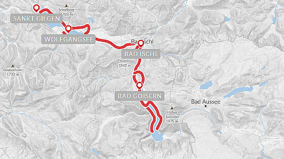 Routenkarte  Genusswandern im Salzkammergut 