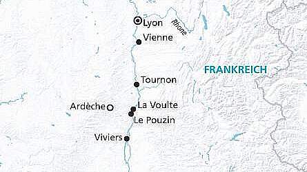 Routenkarte MS Annabelle: Rhone und Saone hautnah
