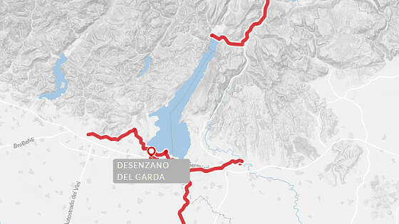 Radreise: Gardasee Sternfahrt Routenkarte