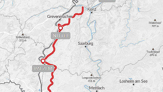 Routenkarte Wanderreise: Moselsteig