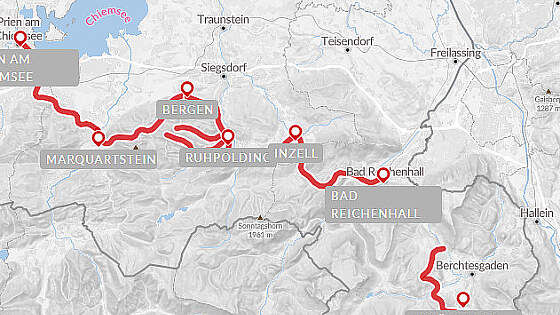 Routenkarte Wanderreise: Salzalpensteig