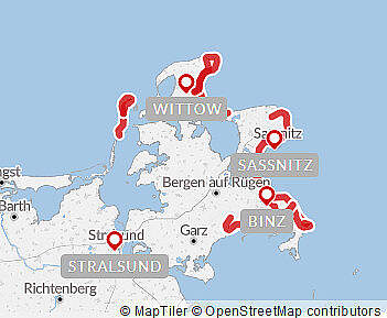 Routenkarte Wanderreise Rügen