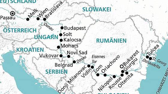 Routenkarte MS Andrea: Donau Exklusiv
