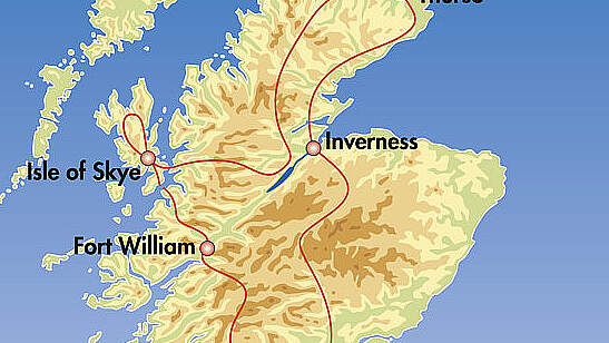 Routenkarte Schottland: Von Edinburgh bis Orkney